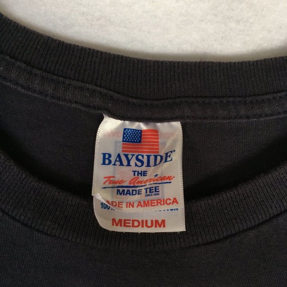#68 Vintage Bayside Brotherhood UNITED STATES Navy Eagle T-Shirt Men Size Medium - Picture 8 of 9